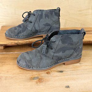 NEW Womens‎ Chukka Shoes Leather Gray Camo Moyan 5.5